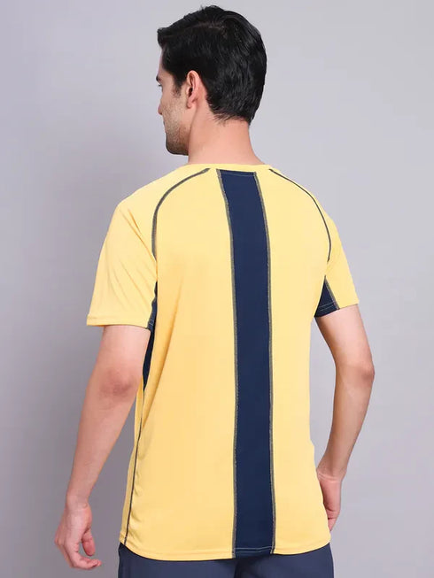 Men Printed Regular Fit Crew Neck T-shirt with TECHNO COOL+