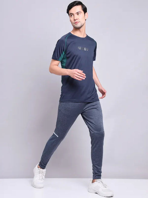 Men Printed Regular Fit Crew Neck T-shirt with TECHNO COOL+
