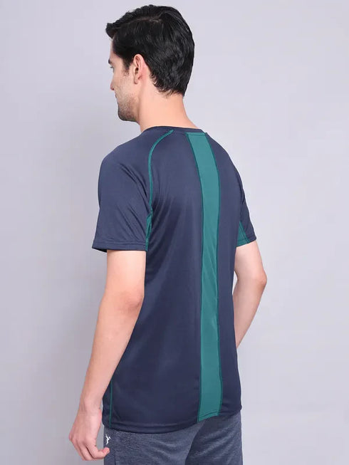 Men Printed Regular Fit Crew Neck T-shirt with TECHNO COOL+