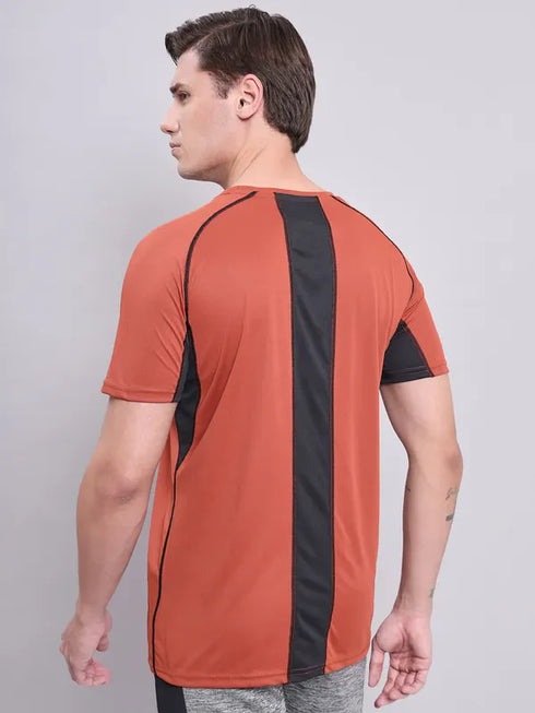 Men Printed Regular Fit Crew Neck T-shirt with TECHNO COOL+