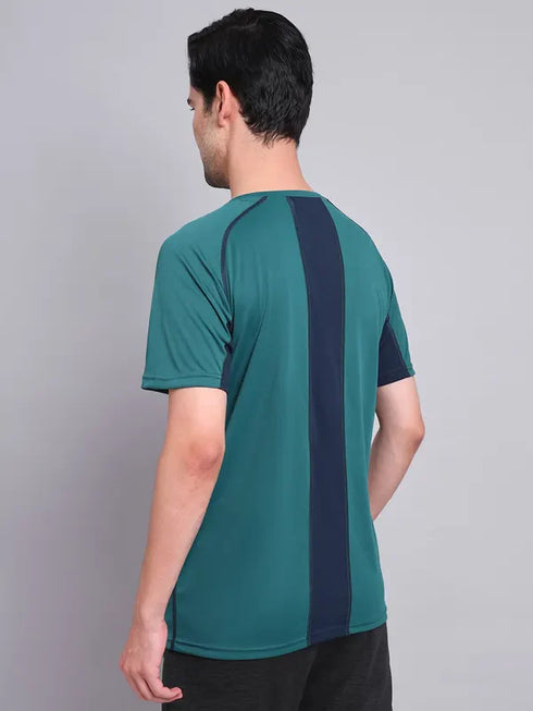Men Printed Regular Fit Crew Neck T-shirt with TECHNO COOL+