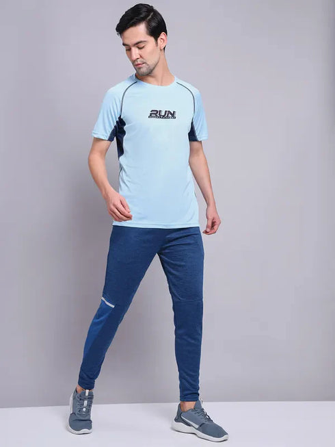Men Printed Regular Fit Crew Neck T-shirt with TECHNO COOL+
