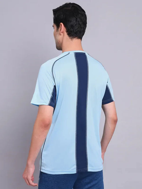 Men Printed Regular Fit Crew Neck T-shirt with TECHNO COOL+