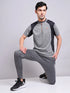 Men Melange Slim Fit Mock Neck T-shirt with TECHNO COOL+