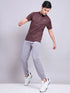 Men Melange Slim Fit Mock Neck T-shirt with TECHNO COOL+