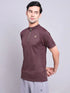 Men Melange Slim Fit Mock Neck T-shirt with TECHNO COOL+