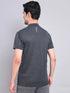 Men Melange Slim Fit Mock Neck T-shirt with TECHNO COOL+