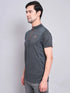 Men Melange Slim Fit Mock Neck T-shirt with TECHNO COOL+