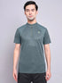 Men Melange Slim Fit Mock Neck T-shirt with TECHNO COOL+