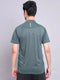 Men Melange Slim Fit Mock Neck T-shirt with TECHNO COOL+