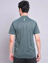 Men Melange Slim Fit Mock Neck T-shirt with TECHNO COOL+