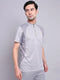 Men Melange Slim Fit Mock Neck T-shirt with TECHNO COOL+