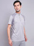 Men Melange Slim Fit Mock Neck T-shirt with TECHNO COOL+