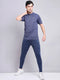 Men Melange Slim Fit Mock Neck T-shirt with TECHNO COOL+