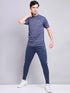 Men Melange Slim Fit Mock Neck T-shirt with TECHNO COOL+