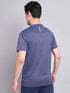 Men Melange Slim Fit Mock Neck T-shirt with TECHNO COOL+