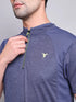 Men Melange Slim Fit Mock Neck T-shirt with TECHNO COOL+