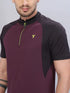 Men Colorblock Slim Fit Mock Neck T-shirt with TECHNO COOL+