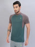 Men Colorblock Slim Fit Mock Neck T-shirt with TECHNO COOL+