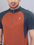 Men Colorblock Slim Fit Mock Neck T-shirt with TECHNO COOL+