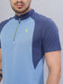 Men Colorblock Slim Fit Mock Neck T-shirt with TECHNO COOL+