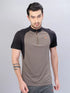 Men Colorblock Slim Fit Mock Neck T-shirt with TECHNO COOL+