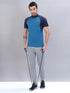 Men Colorblock Slim Fit Mock Neck T-shirt with TECHNO COOL+