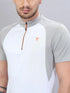 Men Colorblock Slim Fit Mock Neck T-shirt with TECHNO COOL+