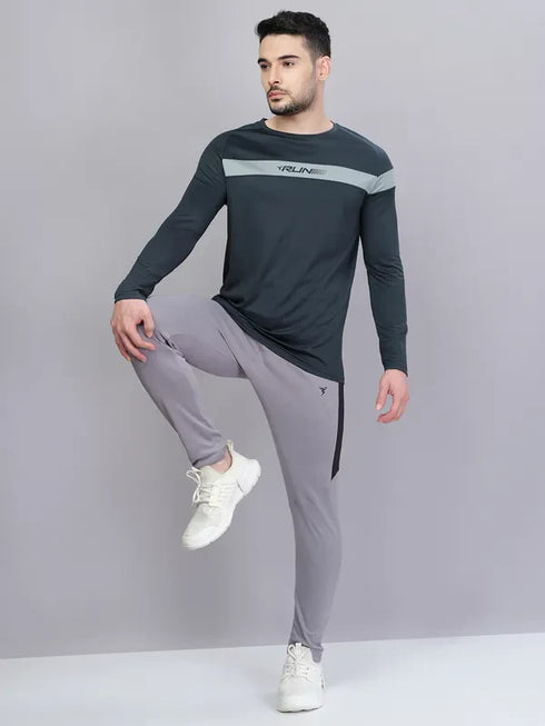 Men Colorblock Slim Fit Crew Neck T-shirt with TECHNO COOL+