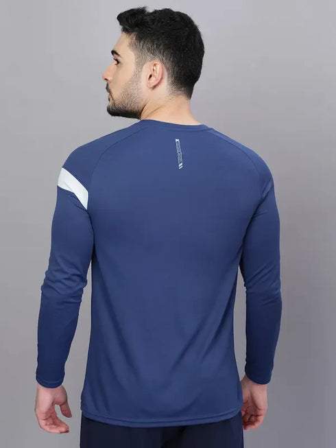 Men Colorblock Slim Fit Crew Neck T-shirt with TECHNO COOL+
