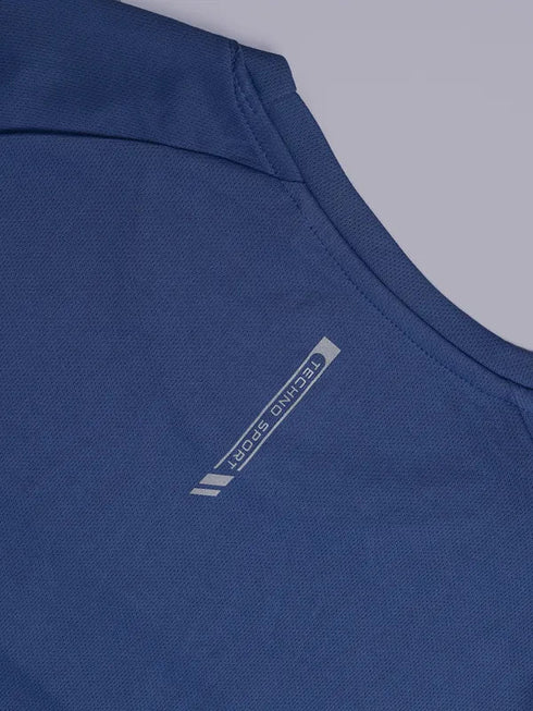 Men Colorblock Slim Fit Crew Neck T-shirt with TECHNO COOL+