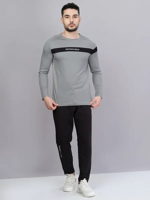 Men Colorblock Slim Fit Crew Neck T-shirt with TECHNO COOL+