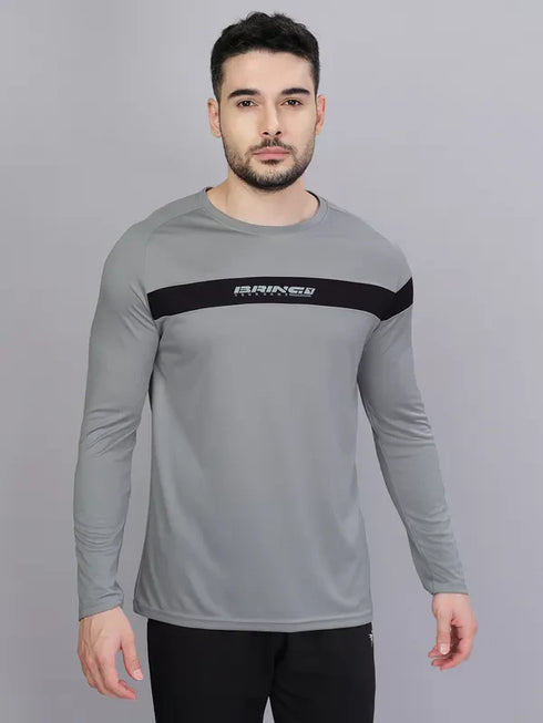 Men Colorblock Slim Fit Crew Neck T-shirt with TECHNO COOL+