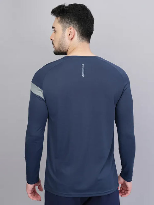 Men Colorblock Slim Fit Crew Neck T-shirt with TECHNO COOL+