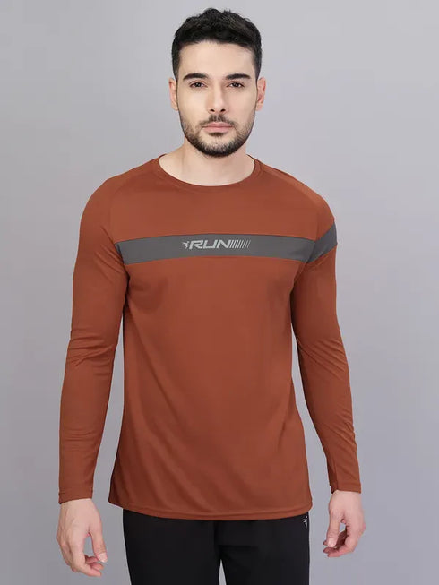 Men Colorblock Slim Fit Crew Neck T-shirt with TECHNO COOL+