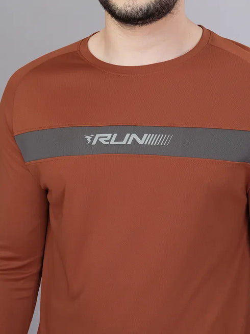 Men Colorblock Slim Fit Crew Neck T-shirt with TECHNO COOL+