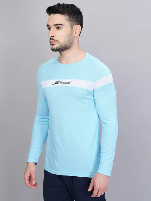 Men Colorblock Slim Fit Crew Neck T-shirt with TECHNO COOL+