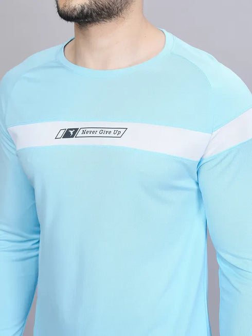 Men Colorblock Slim Fit Crew Neck T-shirt with TECHNO COOL+