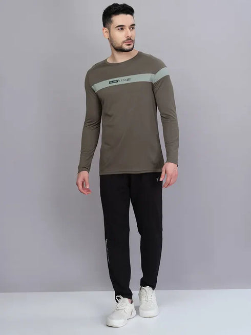 Men Colorblock Slim Fit Crew Neck T-shirt with TECHNO COOL+