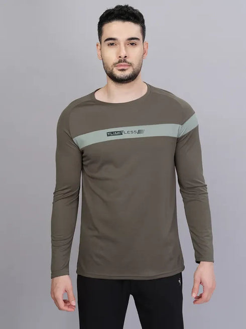 Men Colorblock Slim Fit Crew Neck T-shirt with TECHNO COOL+