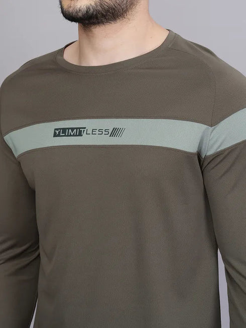 Men Colorblock Slim Fit Crew Neck T-shirt with TECHNO COOL+