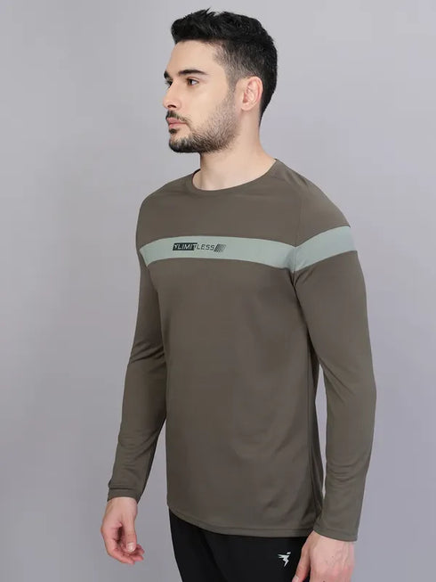 Men Colorblock Slim Fit Crew Neck T-shirt with TECHNO COOL+