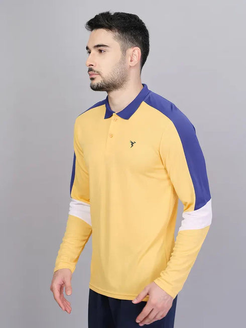 Men Colorblock Slim Fit Polo T-shirt with TECHNO COOL+