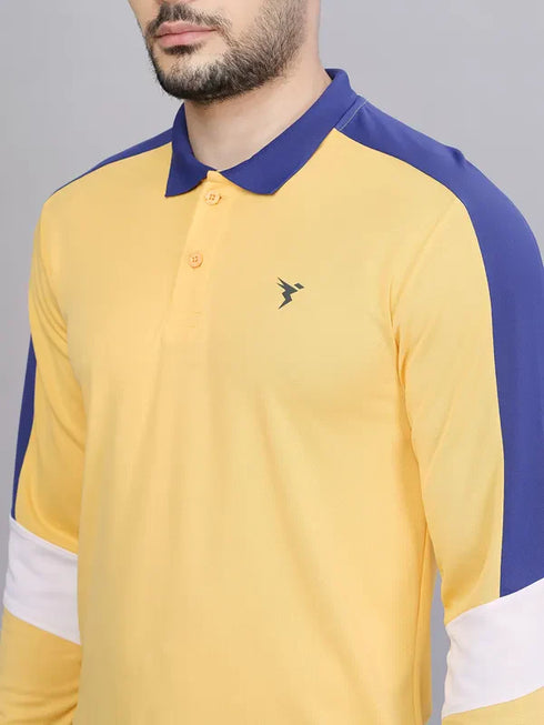 Men Colorblock Slim Fit Polo T-shirt with TECHNO COOL+