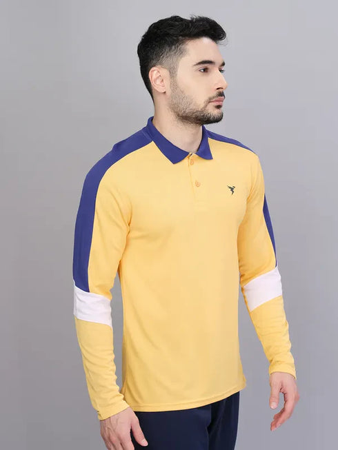 Men Colorblock Slim Fit Polo T-shirt with TECHNO COOL+