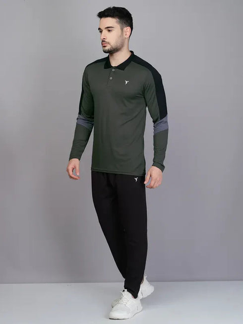 Men Colorblock Slim Fit Polo T-shirt with TECHNO COOL+