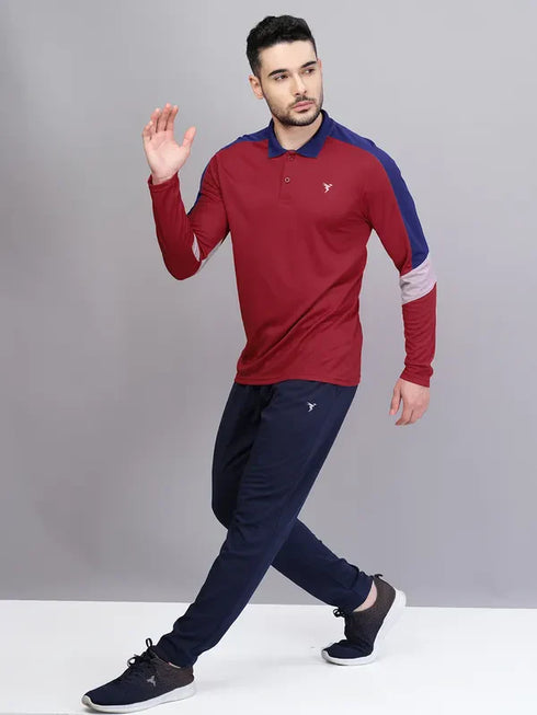 Men Colorblock Slim Fit Polo T-shirt with TECHNO COOL+