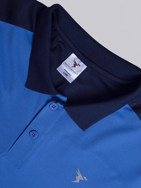 Men Colorblock Slim Fit Polo T-shirt with TECHNO COOL+