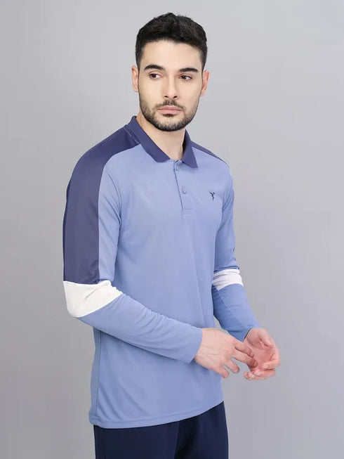 Men Colorblock Slim Fit Polo T-shirt with TECHNO COOL+