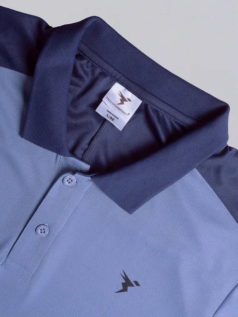 Men Colorblock Slim Fit Polo T-shirt with TECHNO COOL+